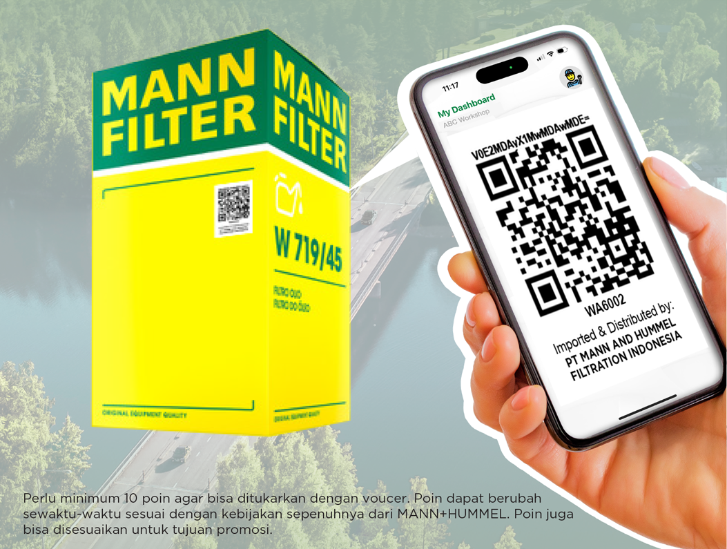 MANN FILTER Pindai kode QR untuk Mendapatkan Poin Hadiah Lokakarya