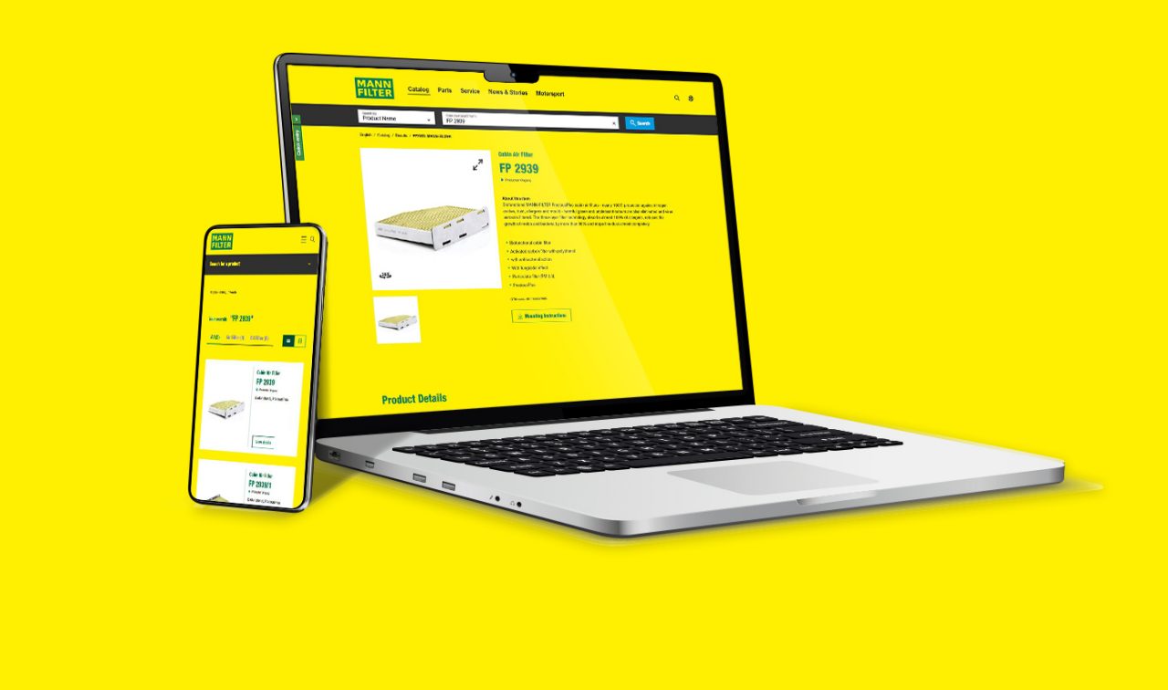 MANN-FILTER Online Catalog is available for every device.