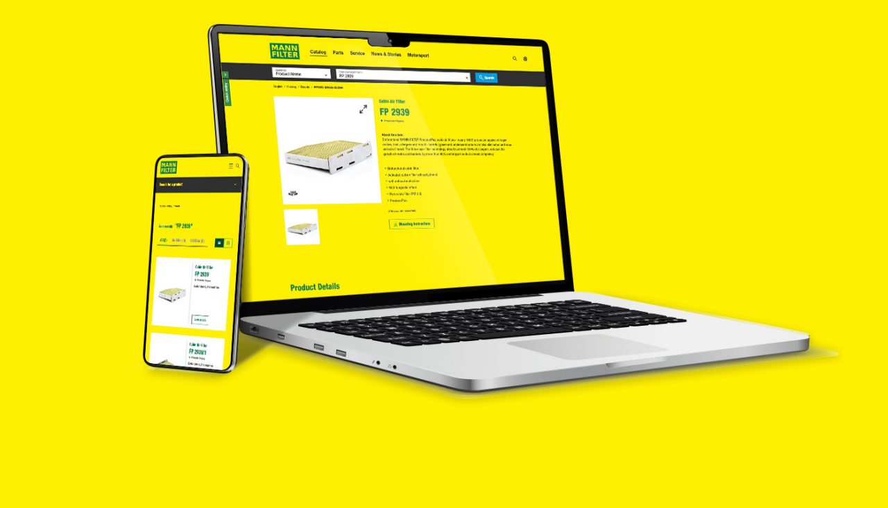 MANN-FILTER Online Catalog is available for every device.